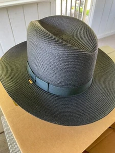 Stratton S42 Self Forming Straw Hat Sheriff State Trooper - Sizes 6 1/2 to 7 7/8 - Picture 1 of 160