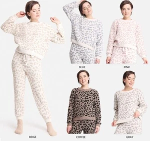 ComfyLuxe Leopard Pattern Pullover Lounge Sweater - Picture 1 of 20