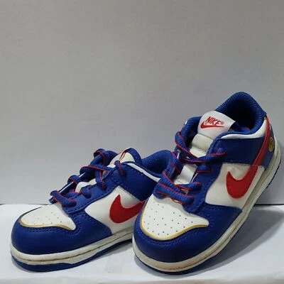 耐克。“超级英雄”扣篮;低;下一个自然;红色、蓝色、白色和金色;。尺寸 7C. EUC — 第 1/4 张图片