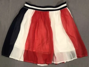 Disney Girls Skort Skirt M 7/8 Red White Blue Tutu Skirt Princess Patriotic USA - Picture 1 of 8