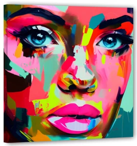 Face Emotion art Pop Modern Bild Top Wandbild Aktuell Kunst FC 110 - Picture 1 of 2