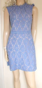 Oasis blue broderie anglaise Cotton floral sleeveless collared dress size 12 - Picture 1 of 6