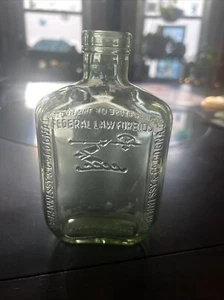 Vintage Decanter Glass Bottle JAs Hennessy & Co Cognac Glass Curved - Picture 1 of 9