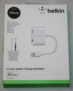 Belkin 3,5 mm Audio + Charge Rockstar pour iPhone F8J212btWHT - NEUF - Photo 1 sur 4