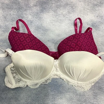 Sujetador Joe Boxer Estampado Rosa Frambuesa 36B Con Aros NUEVO SIN ETIQUETAS Y SUJETADOR DE ENCAJE EXTRA Foto 1 de 4