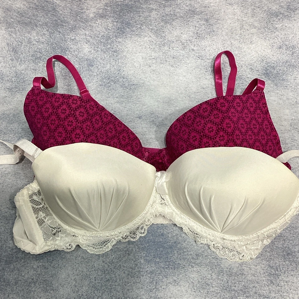 Sujetador Joe Boxer Estampado Rosa Frambuesa 36B Con Aros NUEVO SIN ETIQUETAS Y SUJETADOR DE ENCAJE EXTRA Foto 1 de 4