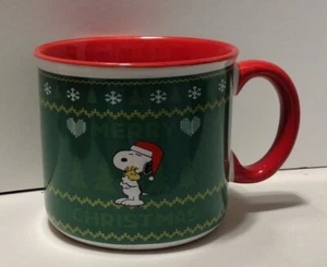 Peanuts Snoopy - Merry Christmas Large Ceramic Coffee Cup Soup Mug Gibson New - Imagen 1 de 5