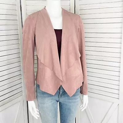 Kut from the Kloth Jacket Women XS Rose Pink Tayanita Faux Suede Open Waterfall - Image 1 of 4