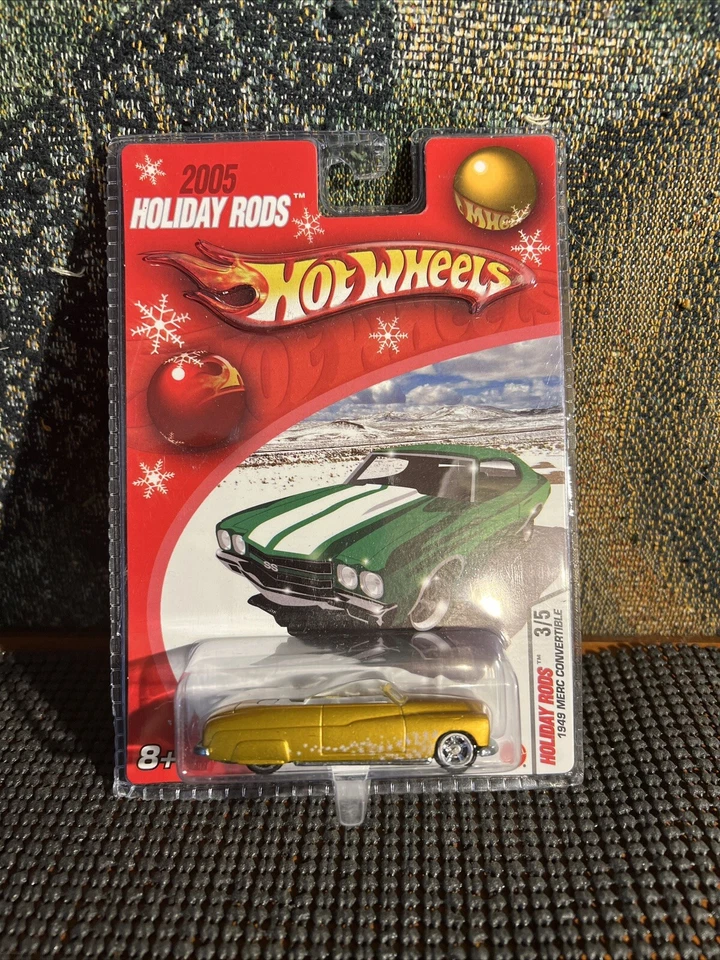 Hot Wheels 2005 Holiday Rods 1949 Merc convertible 3/5 dorado nuevo en paquete Foto 1 de 1
