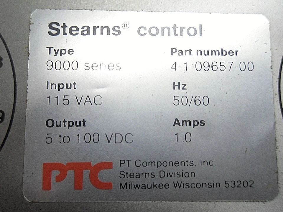 Control Stearns PTC serie 9000 Foto 1 de 3