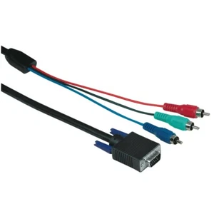 Cable adapter 1x VGA HDD15 DB15 15pin Male - 3x Cinch RCA YUV Male 2m. THOMSON - Zdjęcie 1 z 3
