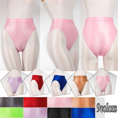 Women Men Silky Satin Glossy Wet Look Knickers Briefs Underwear Panties 🎀 - Image 1 of 4