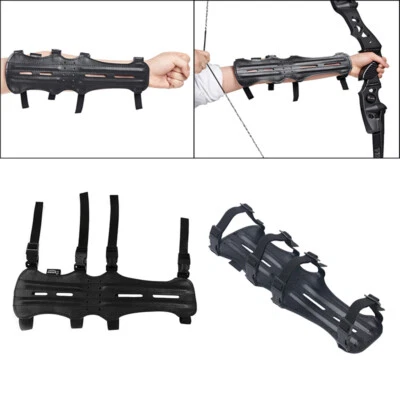 Black Arm Guard Cow Leather Archery Protector For Longbow & Recurve Bow Shooting - Image 1 of 4