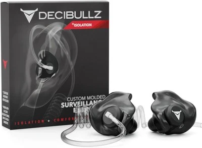 Decibullz Custom Molded Security Radio Surveillance Earpiece Set, Black  - Image 1 of 4