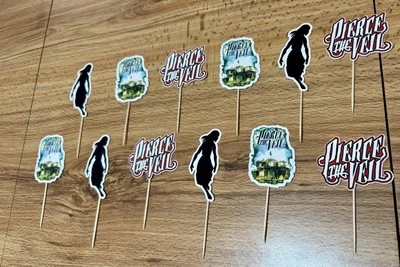 Lote de 12 adornos para cupcakes Pierce The Veil banda de cantantes Foto 1 de 4