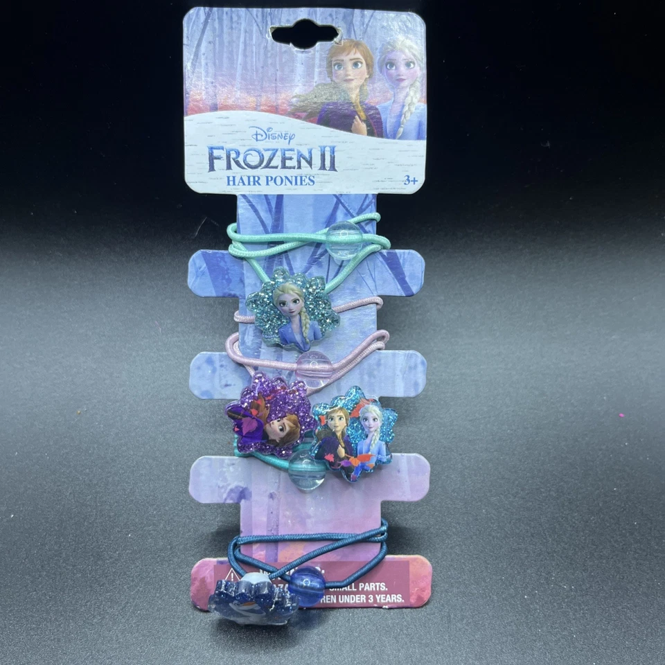 Frozen II Elsa Anna Olaf Girls 2 Kinds of Elastic Hair Ties Ponies 8 Ct Disney