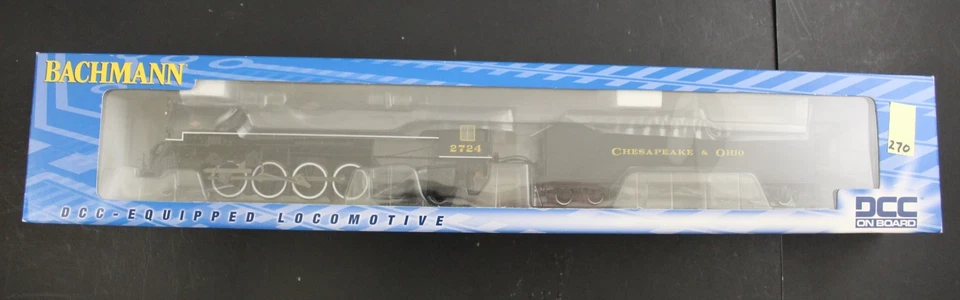 BACHMANN No. 50904 HO CHESAPEAKE & OHIO 2-8-4 BERKSHIRE STEAM Kanawha 2724 (270) - Image 1 of 2
