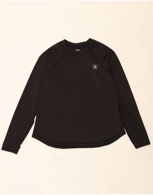 Top de mujer HURLEY manga larga Reino Unido 14 grande negro poliéster AV09 Foto 1 de 3