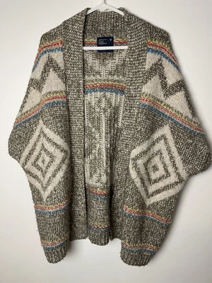 Cárdigan de lana alpaca American Eagle para mujer talla M suéter tribal azteca de gran tamaño Foto 1 de 4