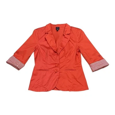 Blazer 2b Bebe Mujer Pequeño Naranja Elástico Algodón Rayas Puño Chaqueta Carrera Foto 1 de 4