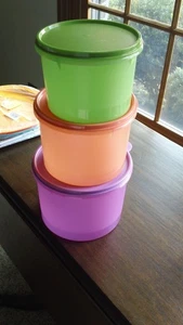 Tupperware Stacking Canister 3pc Set-Bright Colors-NIP - Picture 1 of 2