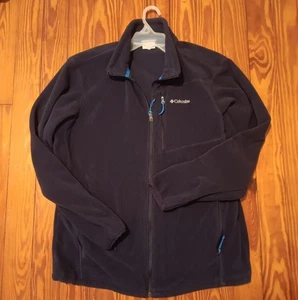 Womens Full Zip Columbia Fleece Jacket In Navy Blue. Size XL - Picture 1 of 8