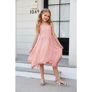 NWT GRACE KARIN Girls Summer Dress One Shoulder  Midi Dress Size 6 - Picture 1 of 14