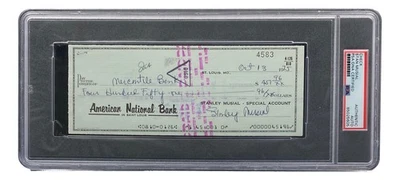 Stan Musial St. Louis Cardinals Signed  Bank Check PSA/DNA 85025605 - Image 1 of 4