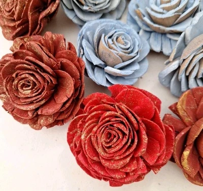 NUEVO, 16, ALTA CALIDAD, Lrg, Artificial Surtido Flores Suave Tacto Boda Hogar Foto 1 de 4