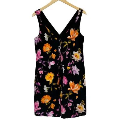Ted BAKER Dayna Rhubarb Floral Buttoned Tropical Romper Black Size 4 NWT $279 - Image 1 of 4