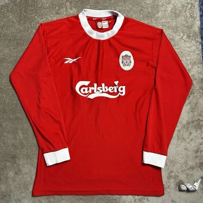 Vintage Liverpool FC Football Shirt Mens Medium Reebok 1998/00 Home Long Sleeve - Image 1 of 4