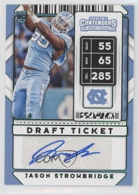 2020 Contenders Draft Picks College Ticket Green Foil Jason Strowbridge Auto - Image 1 of 2