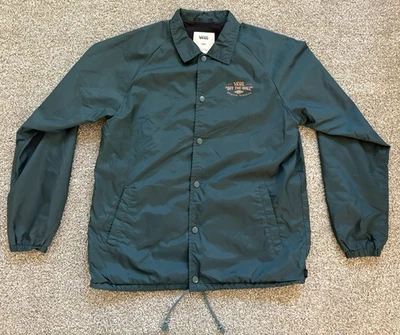 VANS Men's Torrey Green Windbreaker Jacket Skateboard Large - Button Up - Image 1 of 4