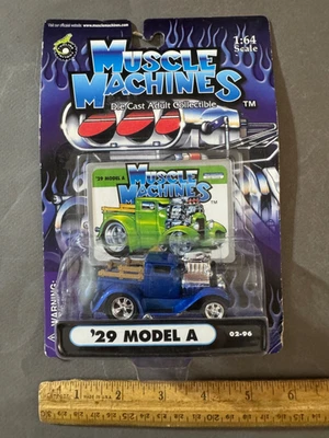 Funline Muscle Machines 2002 azul '29 modelo un coche fundido a presión cardado nuevo en caja Foto 1 de 4