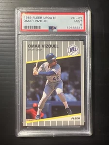 1989 Fleer Update Omar Vizquel RC Rookie Card PSA 9 Mint #U-62 - Picture 1 of 2