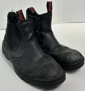 Snap-On Tools Work Boots Mens Black Leather Slip On Soft Toe Vibram Size 10 - Picture 1 of 8