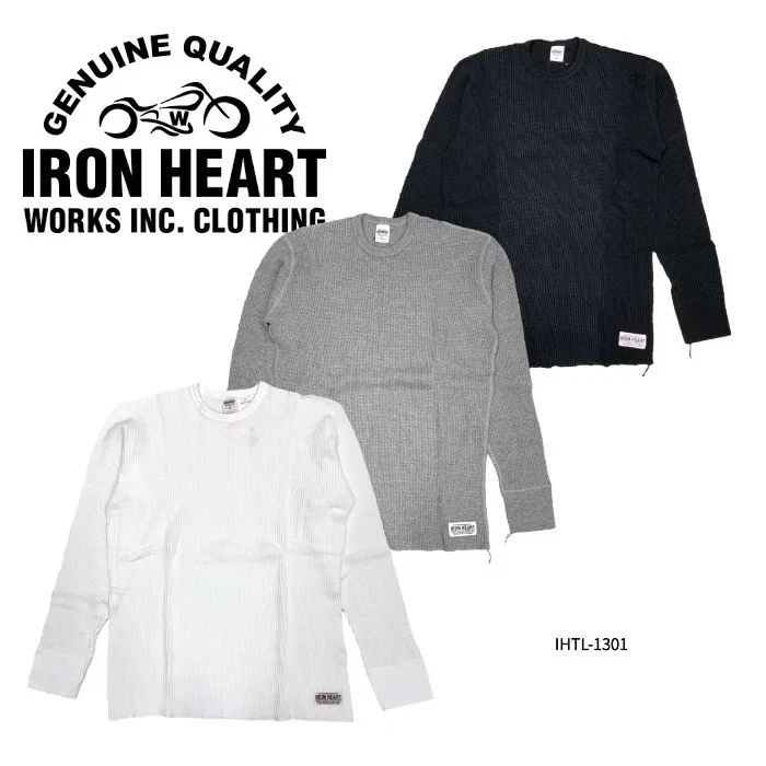 Iron Heart Heavy Thermal Crew Neck Long Sleeve T-Shirt IHTL-1301 5 colors - Image 1 of 1