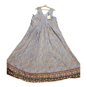 LUCKY BRAND Strappy V-Neck Gathered Floral Maxi Dress Size 2X NWT - Picture 1 of 5