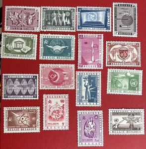 Belgium: 1958 Complete set of 16 MNH. Brussels WF #467-76, C15-20. Lot 09-08171 - Picture 1 of 2