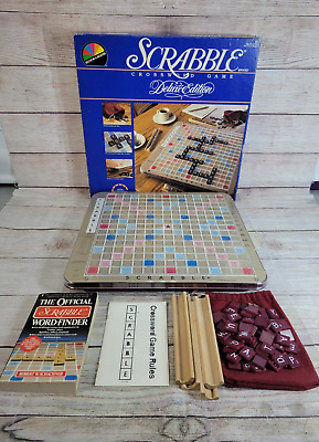 Scrabble Deluxe 1987 Turntable Selchow & Righter Rotating Board Complete