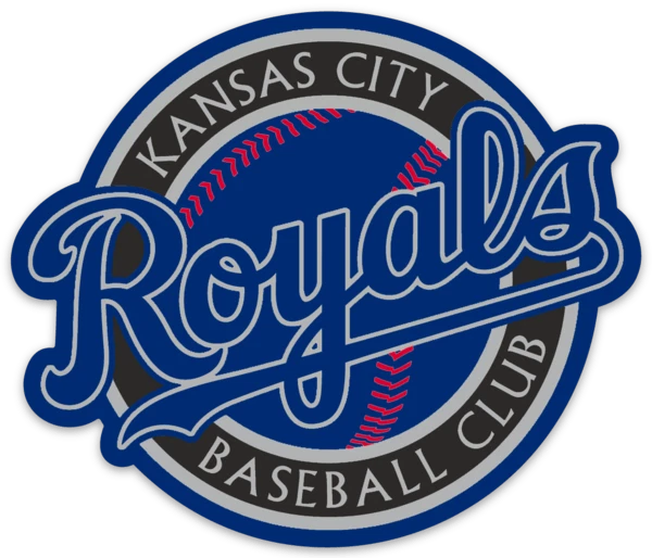 Nombre de los Reales de Kansas City tipo de logotipo con imán troquelado de béisbol MLB Foto 1 de 1