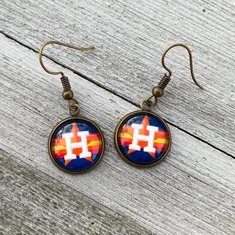 Houston Astros Fan Dangle Earrings Gift Cover