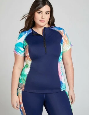 Top Lane Bryant Azul Tropical Cacique Rashguard Talla 22 Nuevo con Etiquetas Foto 1 de 4