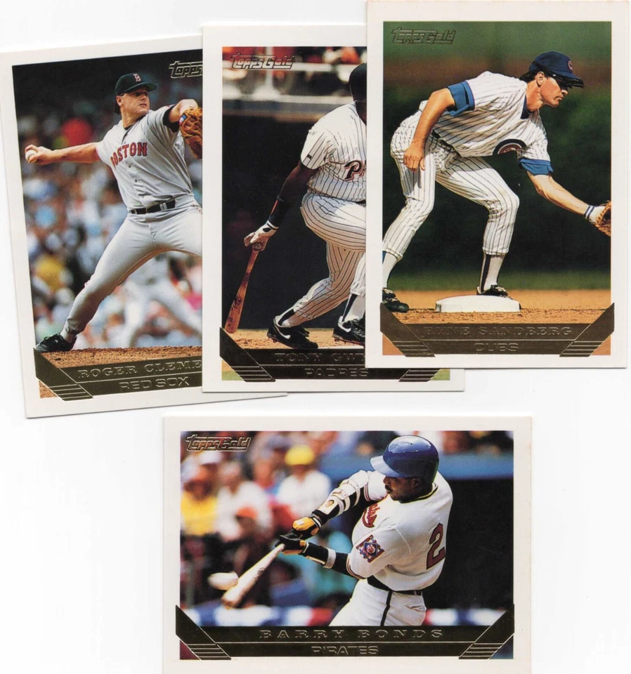 1993 Topps Gold SET BREAK singles - stars, commons, rookies, HOFers #601-825 - Image 1 of 1