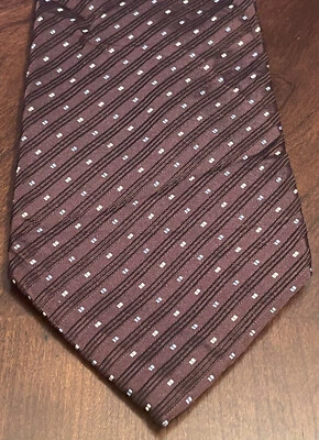 Gravata masculina Tasso Elba marrom azul feita à mão 100% seda feita na China - Imagem 1 de 4