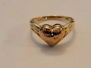 JCM 14K Yellow & Rose Gold Two Tone Heart Ring - Picture 1 of 7