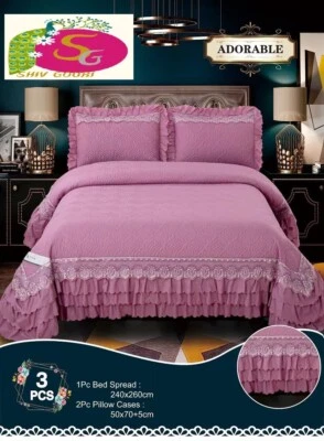 Valance Fitted Bed Sheets Super Soft Original Poly Cotton Extra Deep Frill Sheet - Image 1 of 4