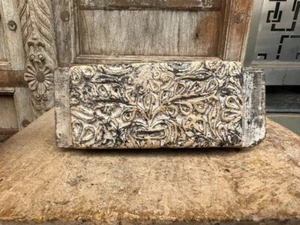 1890 Antique Old Wooden Hand Carved Floral Textile Block Printing Block - Picture 1 of 16