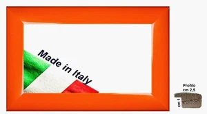 Cornice in legno arancione lucida per foto stampe poster diplomi Spessore cm 2,5 - Imagen 1 de 10