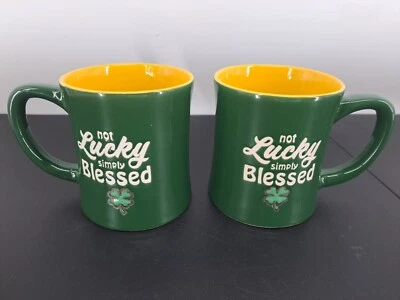 Spectrum Designz Not Lucky Simply Blessed St. Patrick's Day Coffee Mugs Set of 2 - Image 1 of 4